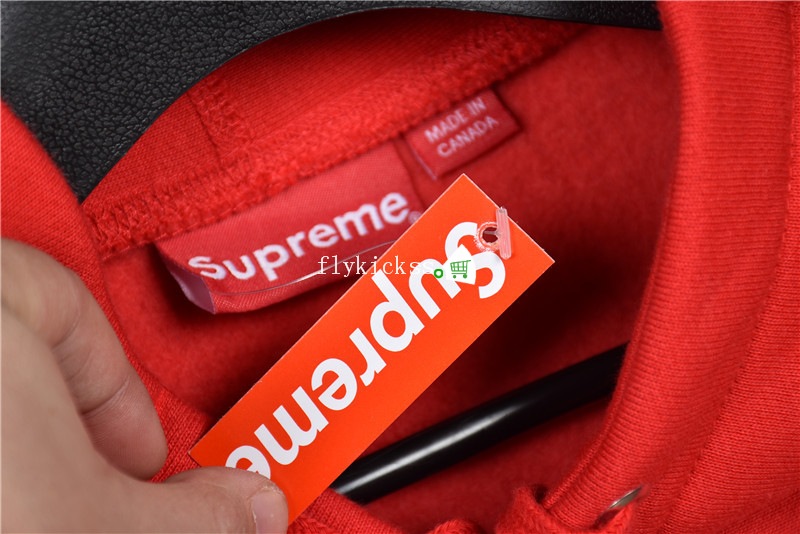 Supreme Red Hoodie With Blue Box Logo